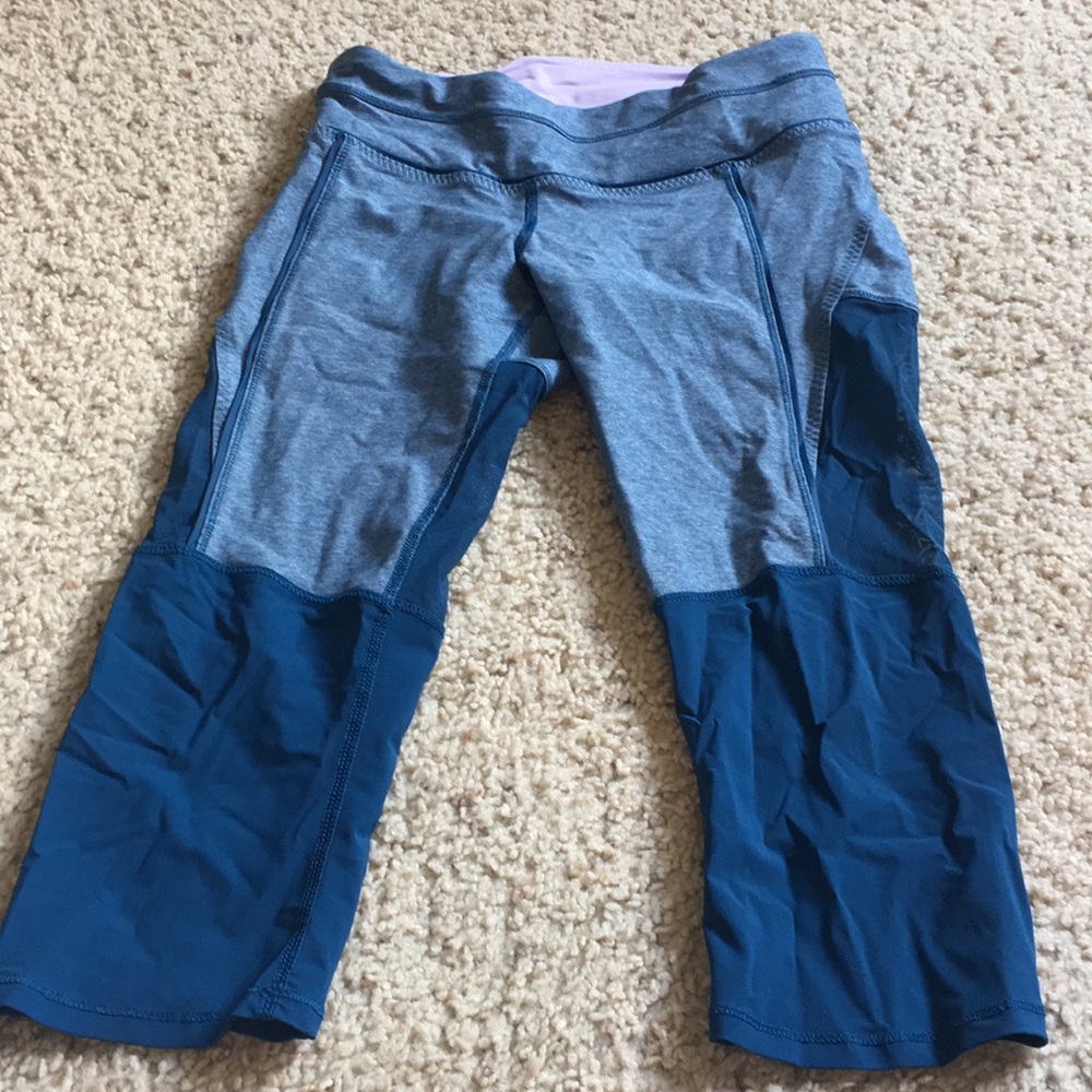 Cute lululemon capris with sheer cutouts